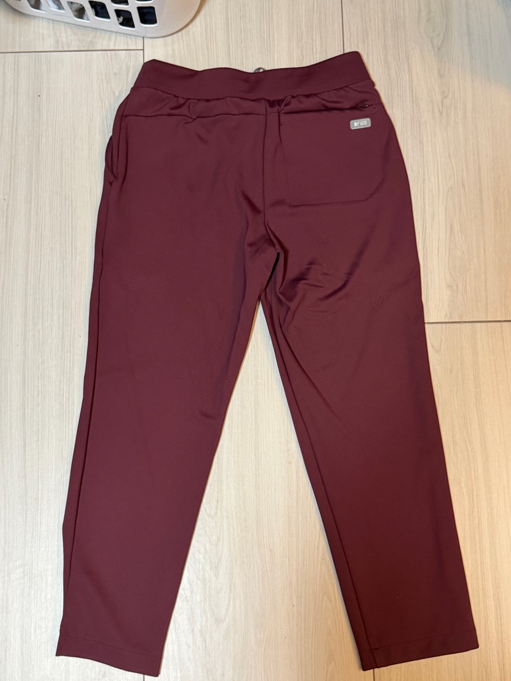 Figs Straight-Leg Ponte Pants in Burgundy